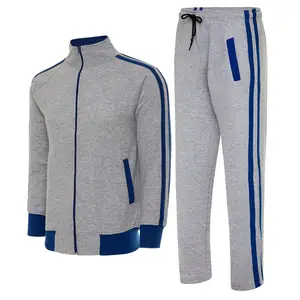 2024 phong cách mới hai 2 mảnh màu xanh xám Tracksuit hoodie Set sweatsuit với in logo cho Tracksuit