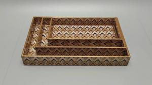 Décoration Tendance Meena Imprimé Carré Plateau En Bois Élégant Décoratif Hôtel Café Bar Boissons Plateau De Service Bonne Qualité - Product Image 3