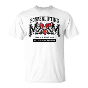 T-Shirt per la Festa della Mamma con Scritta 'Powerlifting Mom Heart', per Uso Promozionale - Product Image 1