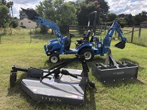 Tracteur compact bleu LS mini, fourre-tout avant et pelle arrière, pour travaux agricoles et aménagement paysager, fourni directement par l'usine - Product Image 2