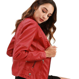 Chaqueta de Cuero con Cierre de Cremallera para Mujer, Manga Larga, Prenda Exterior de Moda, Ideal para Atuendos Casuales de Otoño y Actividades Diarias - Product Image 5