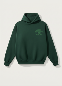 Unisex Oversized Dark <b>Green</b> <b>Hoodie</b> - Plain Bulk Pullover Sweatshirt for Custom Branding - Product Image 1
