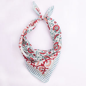 Bandana en coton écologique imprimé floral multicolore en gros, écharpe carrée réutilisable pour la tête et le cou pour hommes et femmes, sports de plein air - Product Image 1