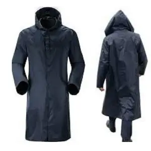 Rain Jacket High Quality Polyester Waterproof Long Rain Jacket Rain Poncho For Men with your brand logo