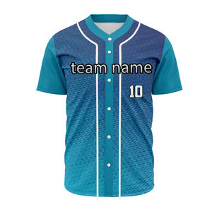 Maillot de baseball personnalisé avec logo d'équipe, nom et numéro, 100% polyester, imprimé par transfert thermique, col en V, séchage rapide, unisexe, adulte - Product Image 3