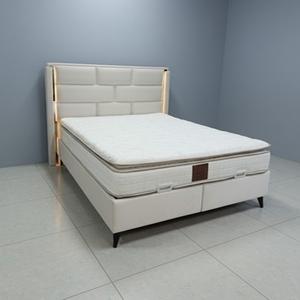 Ensemble de lit d'hôtel turc moderne de haute qualité avec sommier relevable, tête de lit rembourrée élégante et mousse haute densité avec surmatelas intégré - Product Image 4