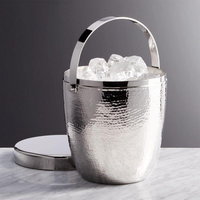 Seau à glace unique personnalisable en acier inoxydable avec poignée pour bar à domicile fêtes en plein air pour refroidisseur de champagne