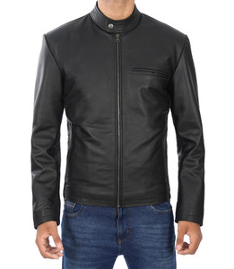 <b>Men's</b> Stylish High Quality Genuine Leather <b>Jacket</b> Latest Design Plain Dyed XS Size Best Popular Style Front Logo New Condition - Product Image 3
