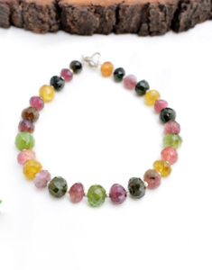 Perles de tourmaline multicolores, coupes checker, 9 pouces, naturelles, pour la fabrication de bijoux fins, bracelets en pierres précieuses - Product Image 6