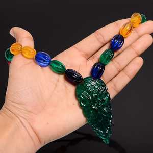 สร้อยคอลูกปัดแซฟไฟร์หลายชิ้นลายประกายแวววาวสุดพิเศษงานฝีมือหรูหรารูปทรงศิลปะการไหลของราชวงศ์รายละเอียดเรืองแสงเหนือกาลเวลา - Product Image 2