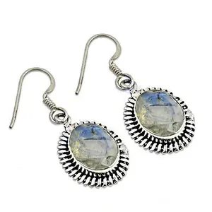 Boucles d'oreilles pendantes en argent 925 avec pierre de lune, bijoux tendance pour femmes, pour mariage, fête, cadeau, forme de cœur, perle, diamant, zircon - Product Image 1