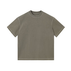 Venta al por mayor 260 gramos peso pesado manga corta caída hombro camisetas de alta calidad personalizado bordado Pantalla de gran tamaño camisetas - Product Image 3