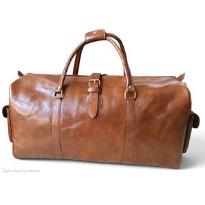 Sac de voyage de luxe en cuir véritable marocain - Sac de week-end surdimensionné fait main - Bagage en cuir artisanal haut de gamme en gros - Product Image 1