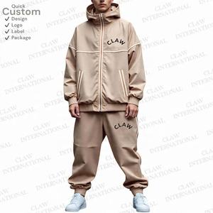 Wholesale Mens Reflective Nylon Tracksuit Custom <b>Embroidery</b> Logo Windbreaker Jogging <b>Set</b> - Product Image 4