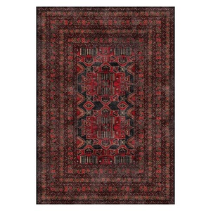 <b>RUGS</b> DEPOT LXDP-0285 Wholesale Black Charcoal Bohemian Persian Digital Printed Machine Washable Chenille Area <b>Rug</b> <b>Non</b> <b>Slip</b> - Product Image 1