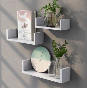 New Rectangle Shaped Floating Wall <b>Shelves</b> Wall Mounted Storage <b>Shelf</b> for Home Hotels Living Room Kitchen Decor Made in India - Product Image 2