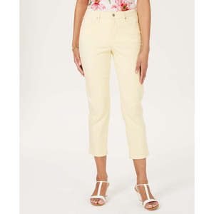 Jeans Capri Bristol da Donna Charter Club a Vita Alta Giallo Taglia 14 in Tessuto Canvas Traspirante con Lavaggio Colorato e Funzione Contenitiva Pancia - Product Image 1