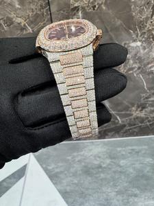 Reloj de Alta Calidad con Correa de Cuero y Acero Inoxidable, Estilo Hip Hop de Lujo, Resistente al Agua, con Esfera de Cristal Analógica - Product Image 2