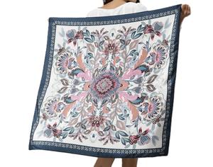 Handmade Luxurious 100% Silk Printed Jacquard <b>Scarves</b> <b>Square</b> Shaws Fouta Summer Style Customizable Design Color Adding Elegance - Product Image 1