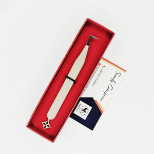 Meilleures pinces à cils professionnelles en acier inoxydable de haute qualité à 90 degrés, pointe en fibre nude, durables, antistatiques, personnalisables - Product Image 5