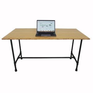BFPB005-140x70cm Bamboo <b>Work</b> <b>Desk</b> with Water Pipe Legs Stylish Computer <b>Desk</b> Wood Surface - Product Image 2