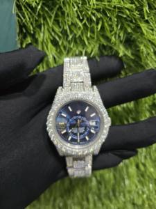 นาฬิกาข้อมือธุรกิจหรูหรา ขนาด 41 มม. ตัวเรือนสแตนเลสสตีล ระบบอนาล็อก อัตโนมัติเต็มรูปแบบ ประดับเพชรโมอิสซาไนต์ VVS กลไกควอตซ์ญี่ปุ่น สไตล์อนาล็อกแบบ Iced - Product Image 2