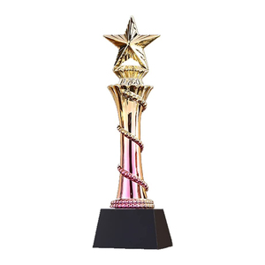 Trophée musical personnalisé en métal, trophée de récompense, décoration intérieure, cadeaux, trophées plaqués or, sculpture d'<span class=keywords><strong>animaux</strong></span>, décoration intérieure - Product Image 3