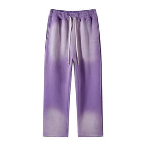 Pantalon de survêtement unisexe personnalisé de coupe normale de haute qualité pantalon de survêtement à jambes larges en coton lavé à l'acide peint au soleil - Product Image 5