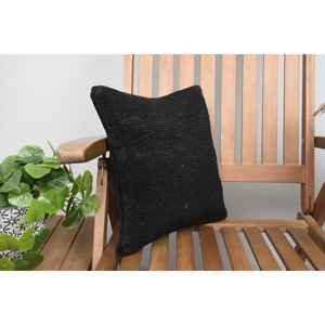 Almohada de lana Kilim Vintage a rayas sutiles, cojín decorativo de lujo de 14x14 pulgadas para sofá tejido con patrón esponjoso y hojas - Product Image 2