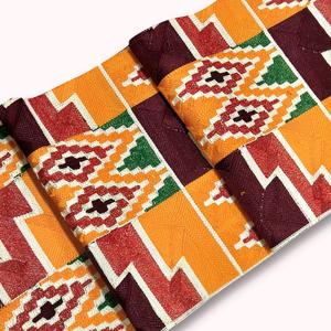 Tissu africain tissé de haute qualité 100% coton respirant à motif Kente, poids moyen, accessoires traditionnels pour vêtements de mariage et de sport - Product Image 5