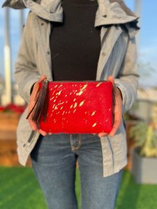 Bolso de cuero de piel metálica para mujer, cartera elegante con borla de Color rechoncho, billetera de cuero de piel para tarjetas de crédito y teléfono - Product Image 2