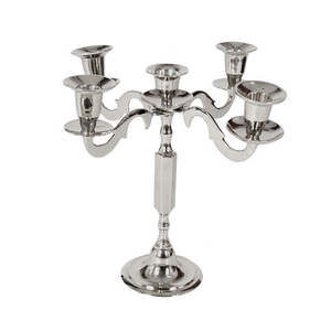 Chrome fini 5 bras candélabre bougeoir en métal support pour hôtel maison salon éclairage décoratif utilisation bougeoir - Product Image 1