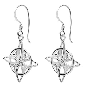 Orecchini Hipster alla moda in argento con nodo da strega e chiusura Hippie da 13 mm - Product Image 1