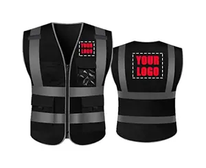 Alta calidad 100% poliéster reflectante nuevo estilo ropa de trabajo para adultos chaleco de seguridad de talla grande alta visibilidad 6 bolsillos transpirable con estilo - Product Image 2