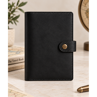 Dompet Paspor Kulit Asli RFID dengan Penutup Kancing dan Logo Kustom