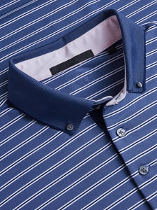 2025 lignes rayées sublimées personnalisées imprimer hommes décontracté à manches courtes pour polo tissu tissé respirant grande taille Option - Product Image 3