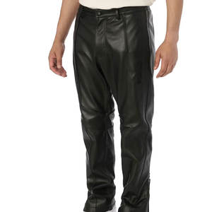 Ropa informal de alta calidad, pantalones Avirex de cuero para hombre, ropa de calle más vendida de Color sólido, pantalones Avirex de cuero para hombre a la venta - Product Image 4