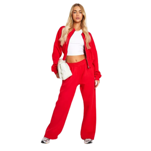 Nouvelle arrivée de costume de jogging deux pièces décontracté pour femmes du fournisseur direct d'usine haut de rue avec service OEM de courte durée - Product Image 4