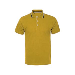 Polo d'été pour hommes grande taille 100% coton col montant Style occidental anti-rétrécissement court tricoté grande taille polos pour hommes - Product Image 3