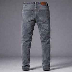 กางเกงยีนส์ทรงตรงผู้ชาย Rixo Enterprises ผ้าฝ้ายเดนิม น้ำหนักเบา แห้งเร็ว ระบายอากาศได้ดี เอวกลาง เหมาะสำหรับใส่ลำลองในฤดูใบไม้ผลิ/ฤดูใบไม้ร่วง - Product Image 3