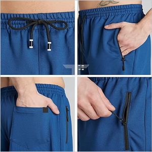 Men's Performance Tech Cotton Jogger <b>Shorts</b> High Street Style Casual Athletic Elastic Waist Plain Dyed Terry <b>Zipper</b> <b>Pockets</b> - Product Image 3