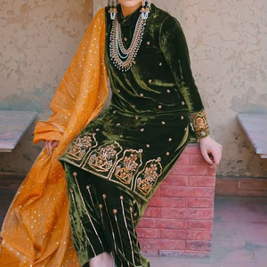 Vestido para fiesta o boda, traje para vestir, hermoso, apliques de trabajo para fiesta, impresionante, Kurta con pantalón, novedad de 2021 - Product Image 3