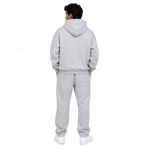Sweat-shirt à capuche zippé en polaire pour homme avec logo brodé, ensemble décontracté coupe régulière survêtement et jogging, grandes tailles hiver B2B USA - Product Image 3