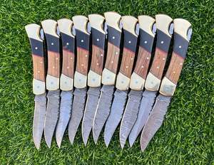 Navaja Plegable de Bolsillo con Bloqueo Trasero de Acero Inoxidable Damasco con Garantía de Resistencia al Óxido - Product Image 2