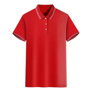 T-shirt personnalisé avec logo imprimé, tissu en polyester/coton, boutons sur le devant, manches courtes, motif uni, 180g pour homme - Product Image 4