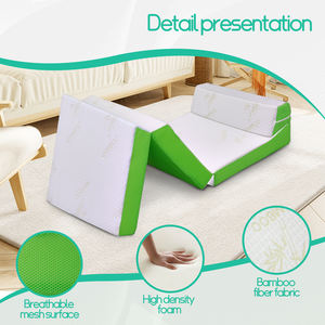 <span class=keywords><strong>Matelas</strong></span> à trois volets Lit en mousse à mémoire de forme pliable de 4 "d'épaisseur avec <span class=keywords><strong>housse</strong></span> en bambou amovible pour tente/<span class=keywords><strong>camping</strong></span>-<span class=keywords><strong>car</strong></span>/<span class=keywords><strong>matelas</strong></span> invité avec oreiller - Product Image 5