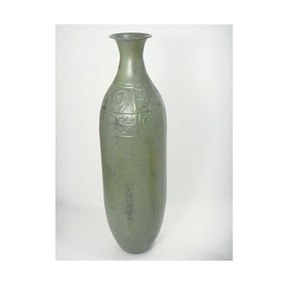 Vase Bouteille Fer Laiton Argent Mat - Product Image 2