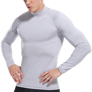 เสื้อรัดรูปสำหรับเล่นกีฬาของผู้ชายเสื้อป้องกันผดผื่นเล่นเซิร์ฟ100% ชุดว่ายน้ำโพลีเอสเตอร์เสื้อสำหรับผู้ชาย - Product Image 5