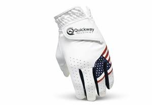 Gant de golf pour homme, main gauche, cuir PU, respirant, antidérapant, logo personnalisé, design drapeau américain blanc - Product Image 2