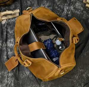 Bolsa de lona de viaje redondeada de alta resistencia, bolsa de deporte de cuero de algodón personalizada, bolsas de lona para gimnasio al por mayor para hombres - Product Image 5